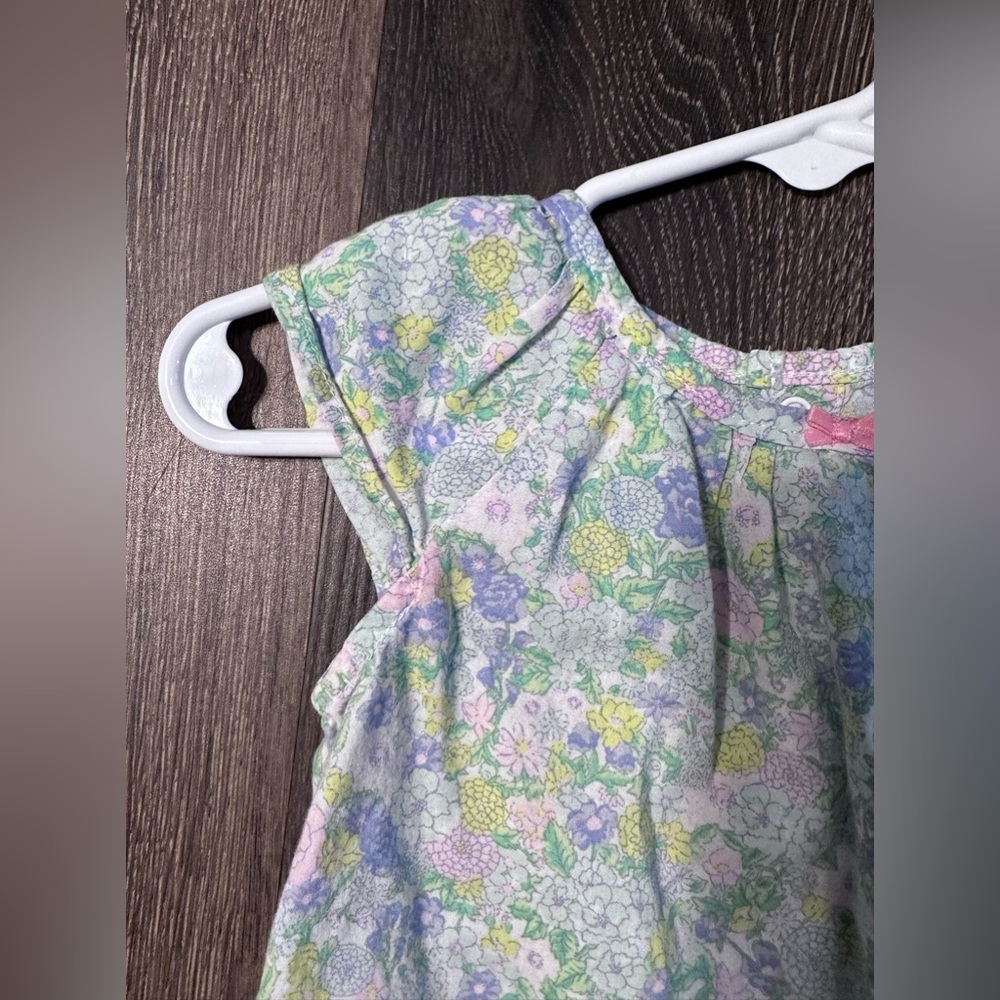 Carters pastel floral lightweight minimalist top with pink bow size 18M - Picture 4 of 11